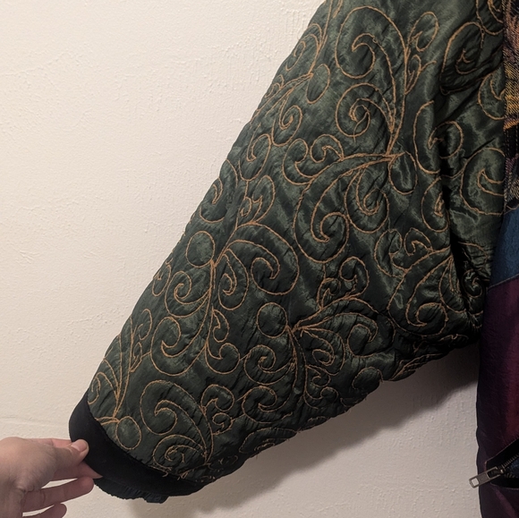 VNT Neiman Marcus Patchwork Down Puffer Coat- Embroidered - Picture 10 of 14